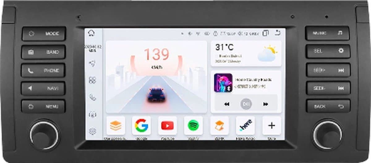 CarPlay - Multimedia Autoradio - Car CarPlay Scherm - Autoradio - 2 Din - Android 12 - Auto Multimedia Speler - Navigatie - voor BMW E39 E53 M5 1995-2003 - Audio Stereo - BT - GPS - Wifi - S3 (8Core 3G 32G)