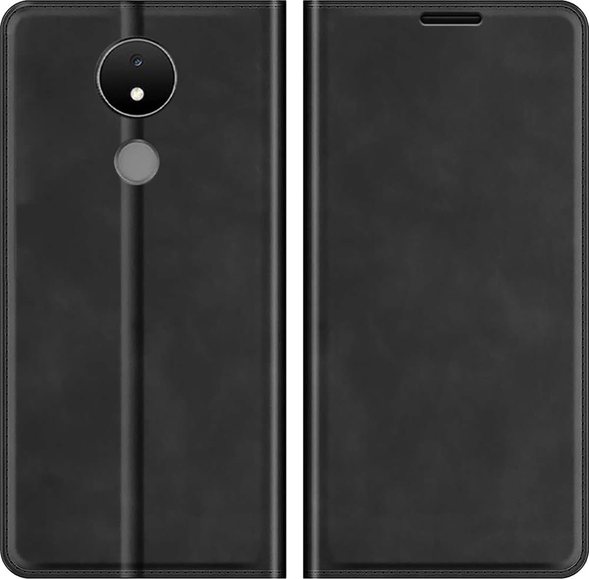 Just in Case hoesje geschikt voor Nokia C21 - Hoesje met Pasjeshouder - Luxe Book Case - Zwart