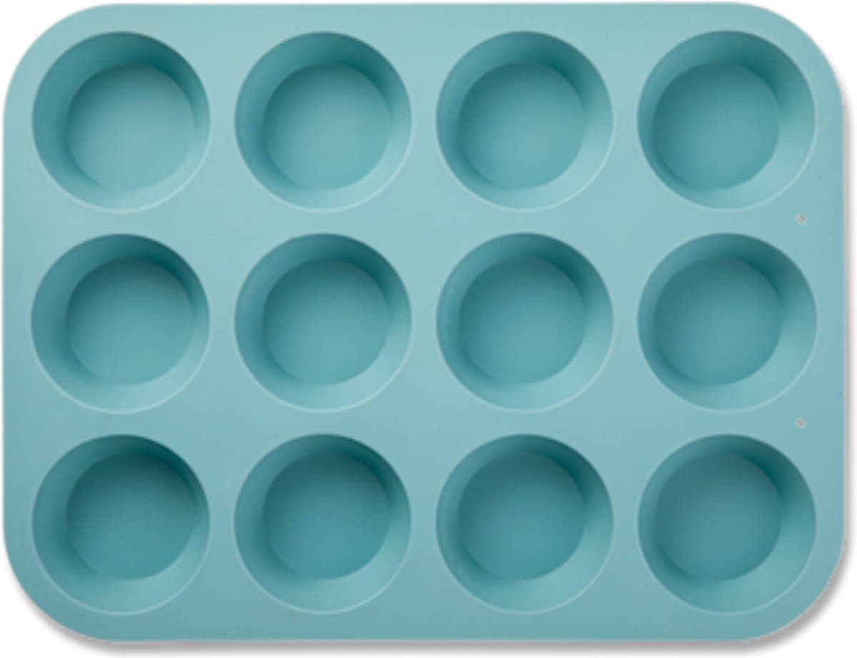 Blokker Muffin Bakvorm - Siliconen - 12 Stuks - Blauw