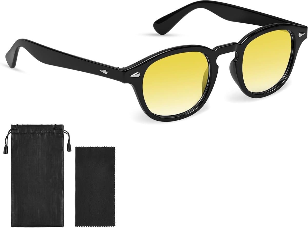 Fashionable Retro Ronde Zonnebril voor Mannen en Vrouwen met UV400 Bescherming voor Reizen, Autorijden en Buitenactiviteiten