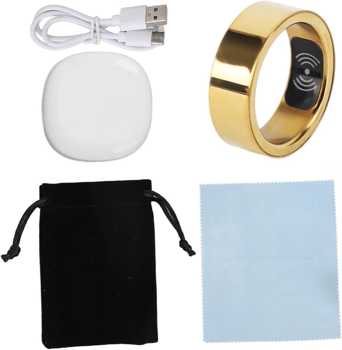 Slimme Gezondheidsring - Fitness Tracker Ring - Gezondheid Monitoren - Waterdicht Ontwerp - 18 mAh Batterij - Goud