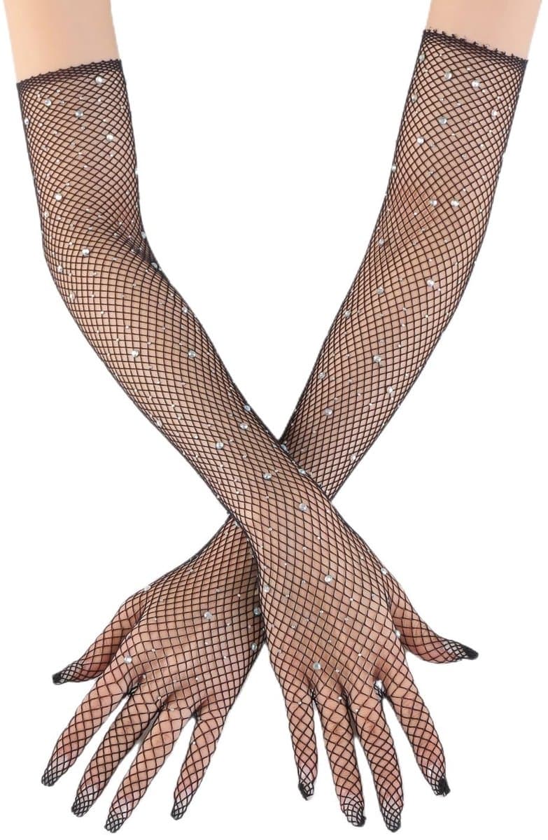 Dailygoods - Lange Glitterhandschoenen voor Dames, Perfect voor Feestelijke Gelegenheden