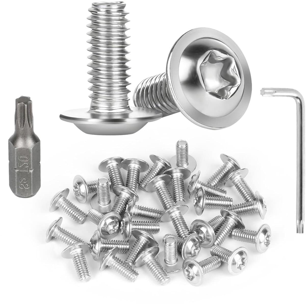 Lenskop Schroeven - Machine Schroeven - Bevestigen van Onderdelen - Met Flens - M4 x 10mm 30 Stuks - Zilverkleurig