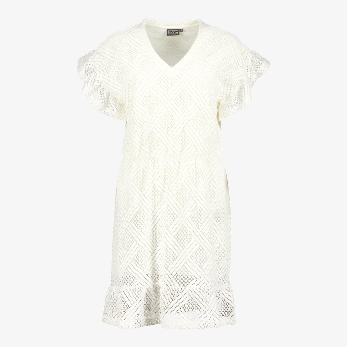 TwoDay kanten dames jurk wit - Maat XL