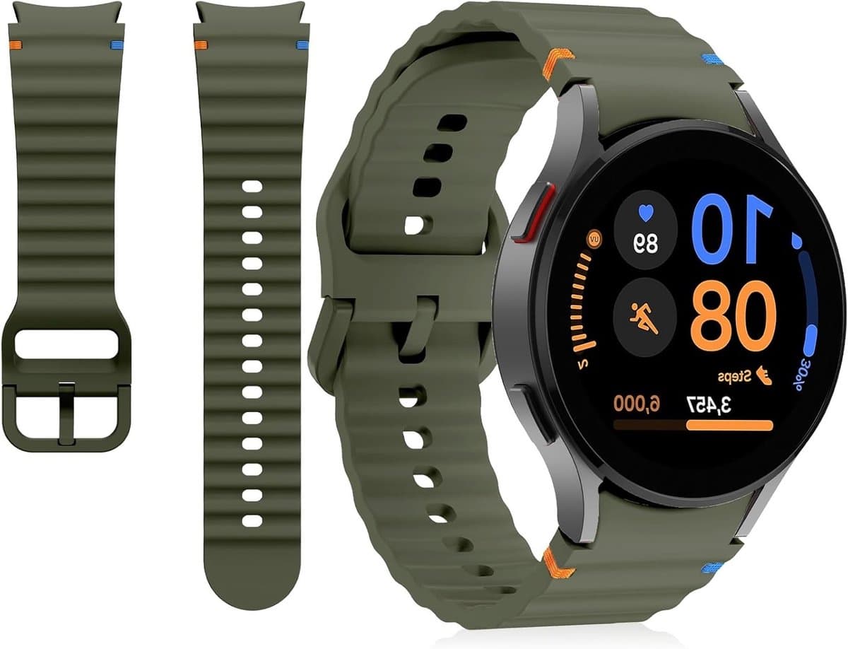 20mm Geen Kloof Sportband van Silicone Geschikt voor Smartwatches 40mm 44mm 43mm 47mm, Ideaal voor Actieve Gebruikers en Comfortabel Draagcomfort