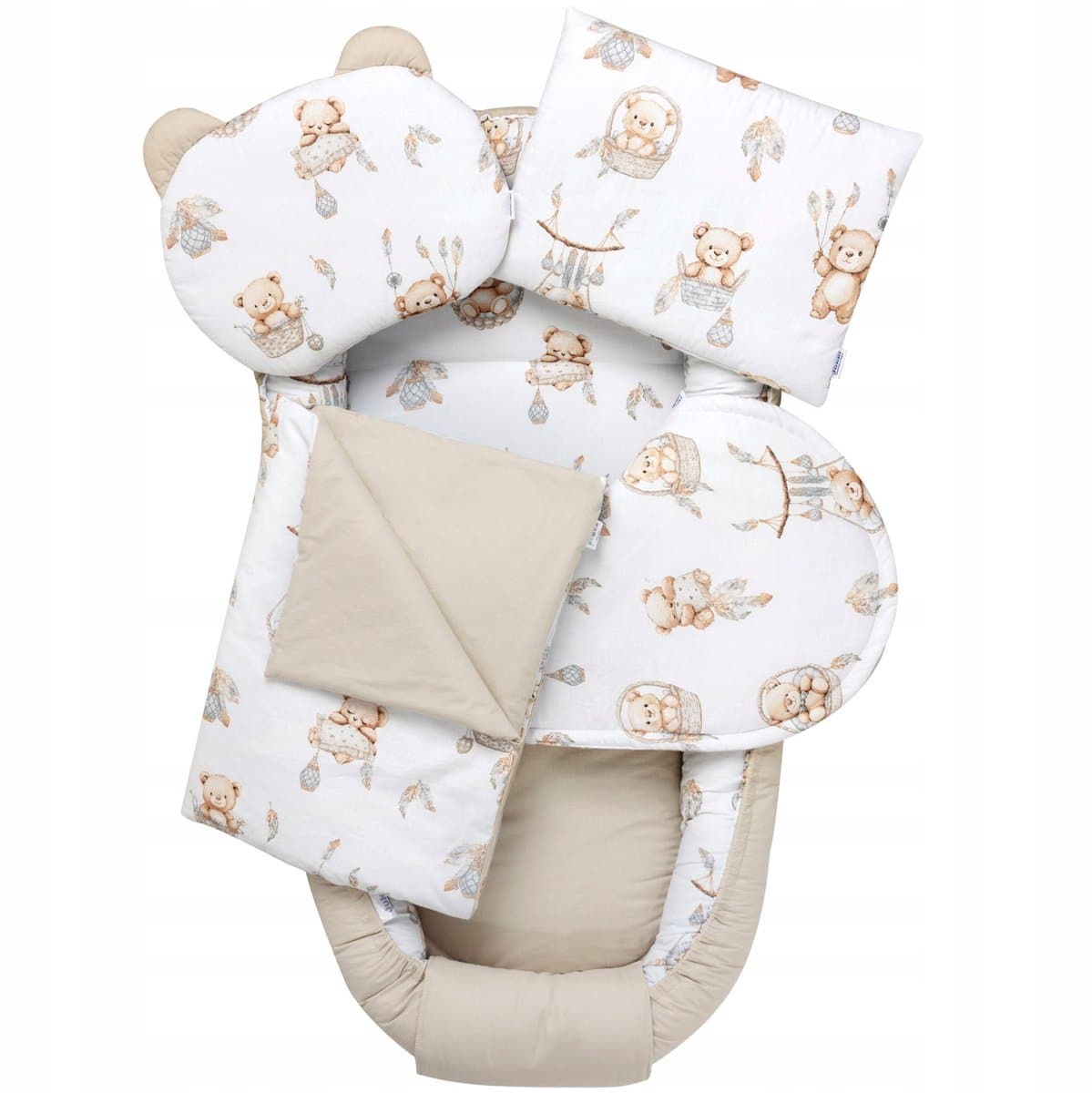 Jukki Baby Nest XXL Katoen 5-delige Set Boho Bears