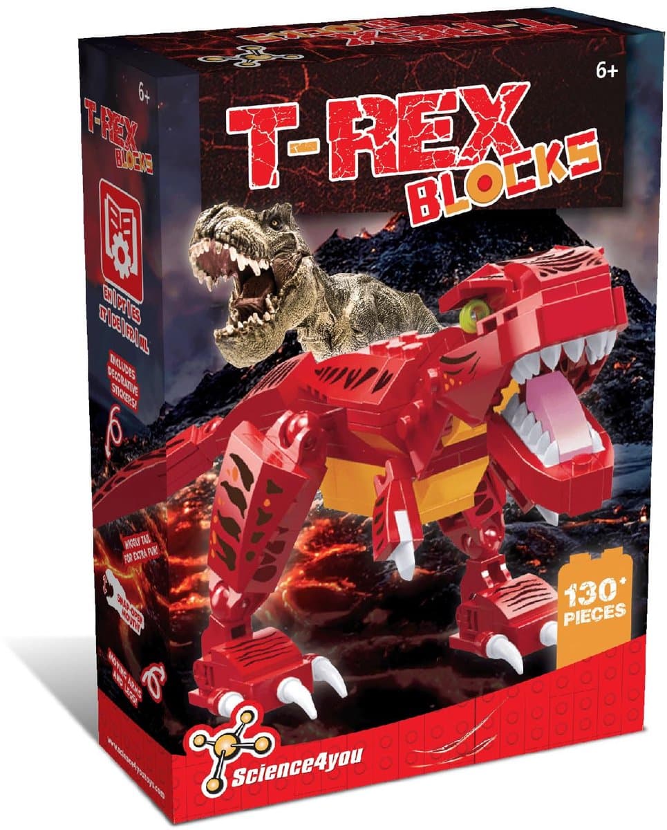 Science4you T-Rex Bouwpakket - Bouw je eigen Dinosauruspark, Veel plezier met het Bouwen van T Rex in een Jurassic Park, Bouw- en Knutselcadeau voor Kinderen 5 6 7 8+