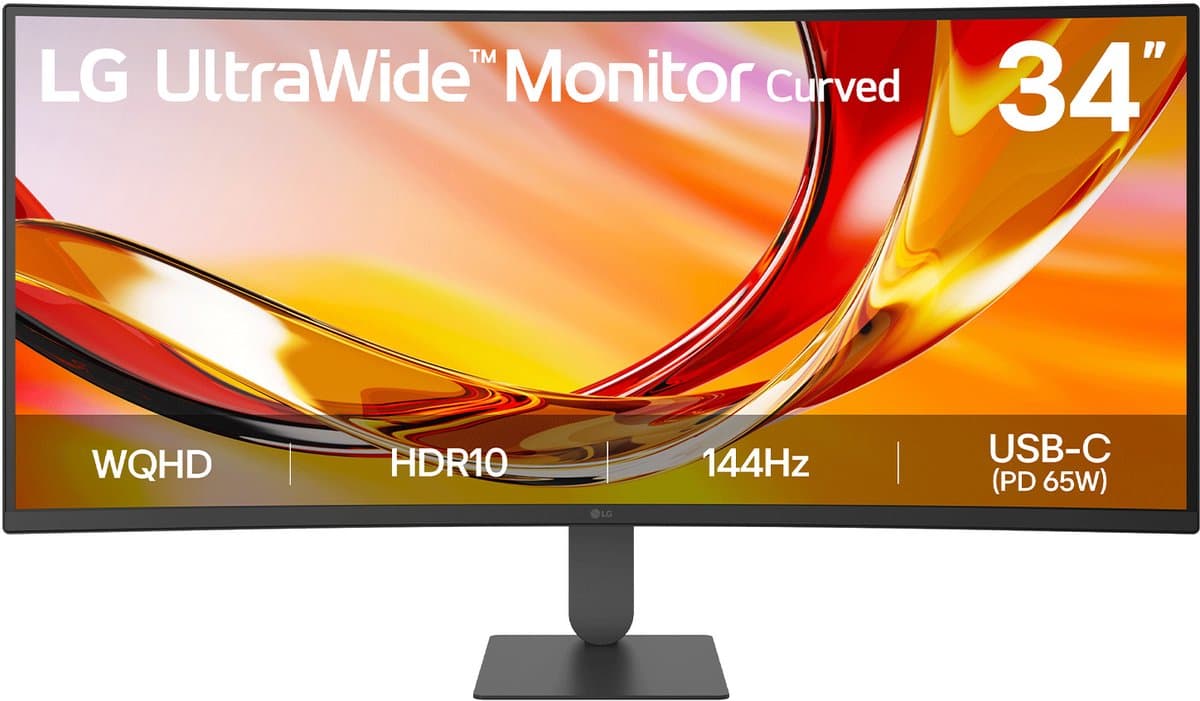 LG UltraWide 34U640B-B - WQHD VA Monitor - USB-C 65W - 1800R Cruved - 144hz - 34 inch