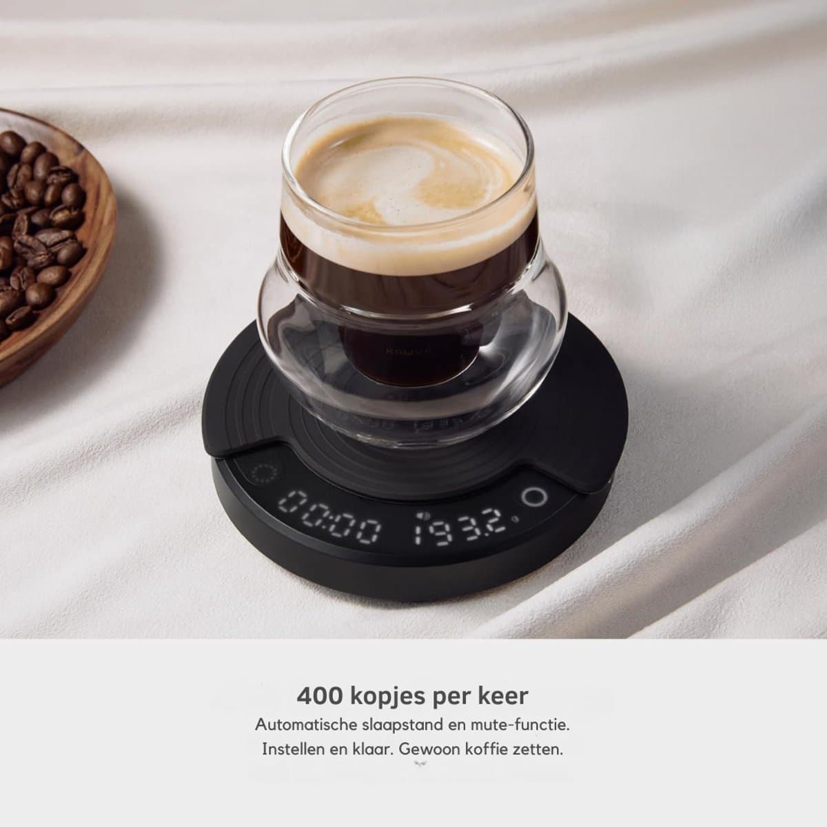 Florixa® Koffie Weegschaal - Weegschaal - Scale - Zwart - Oplaadbaar - Zwart - 11cm x 11cm x 3cm
