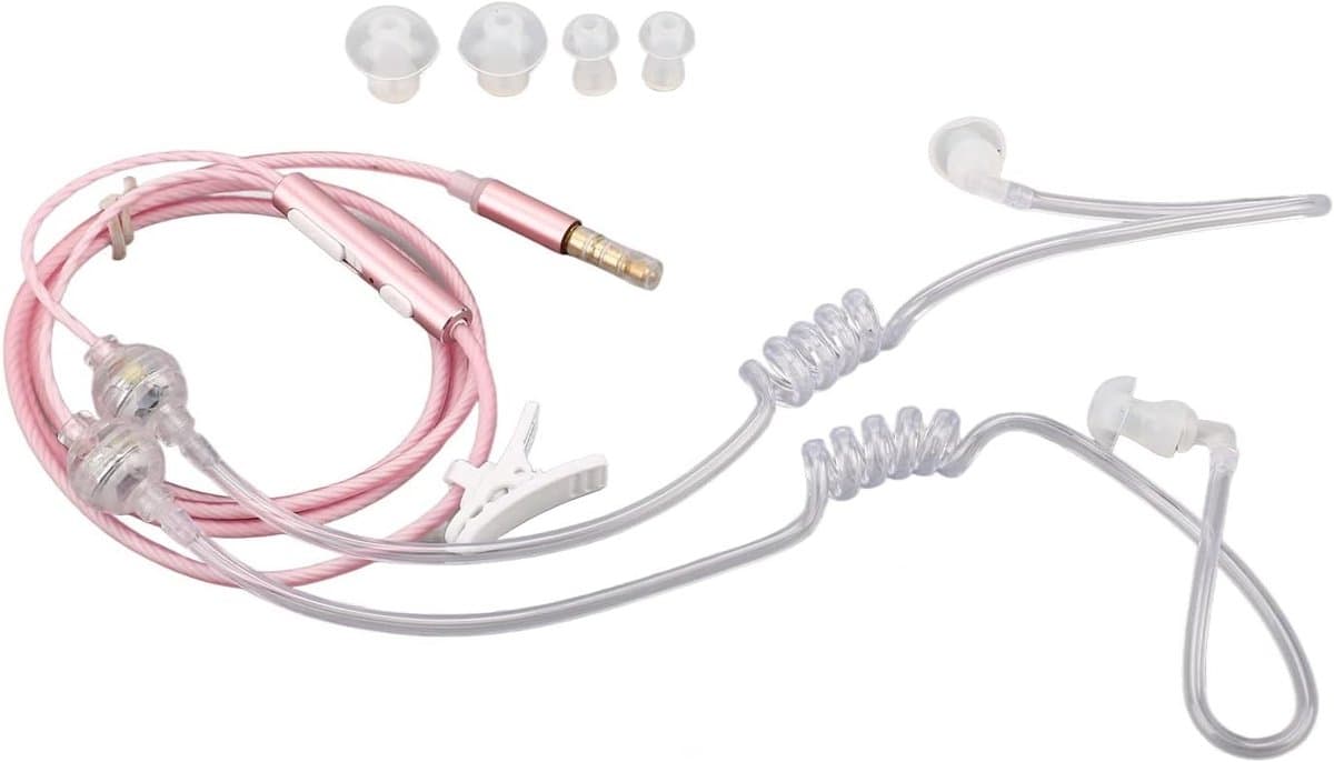 Ergonomische Draadloze Oordopjes met Geluiddemping, Stralingsvrij en Draagbaar voor Laptop en Tablet (Roze)