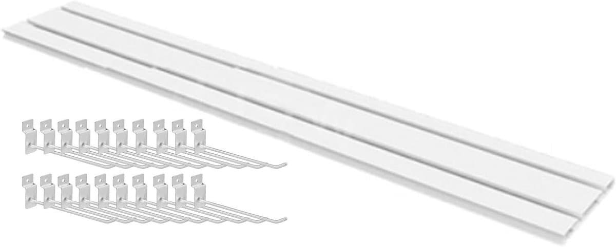 Wandpanelen Systeem - Opbergsysteem Haken - Gereedschap Opbergen - Aluminium Legering - 8 Stuks - Wit