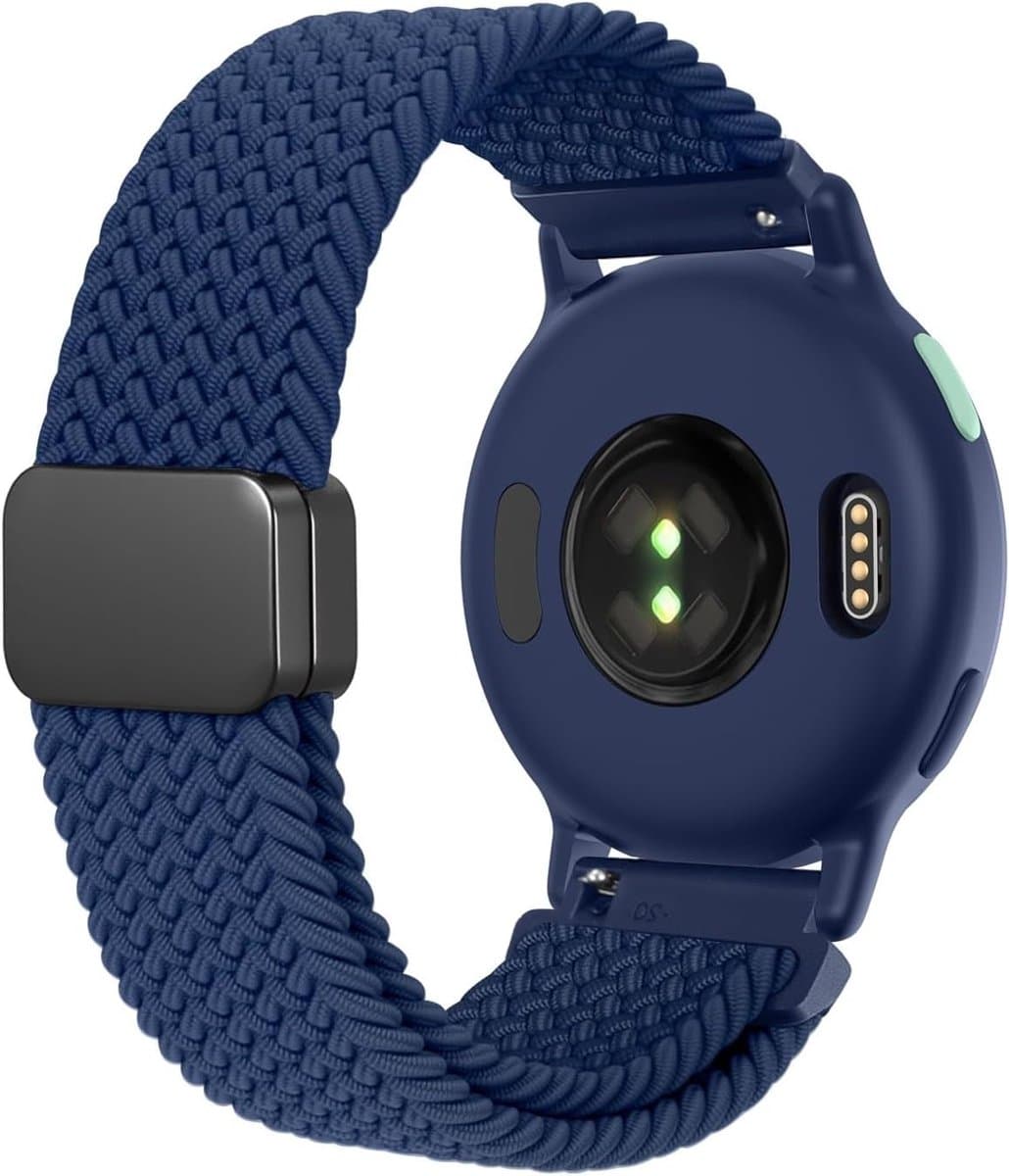 Gevlochten armband voor Garmin Vivoactive en Forerunner, elastische nylon met magneetsluiting, stijlvol en comfortabel