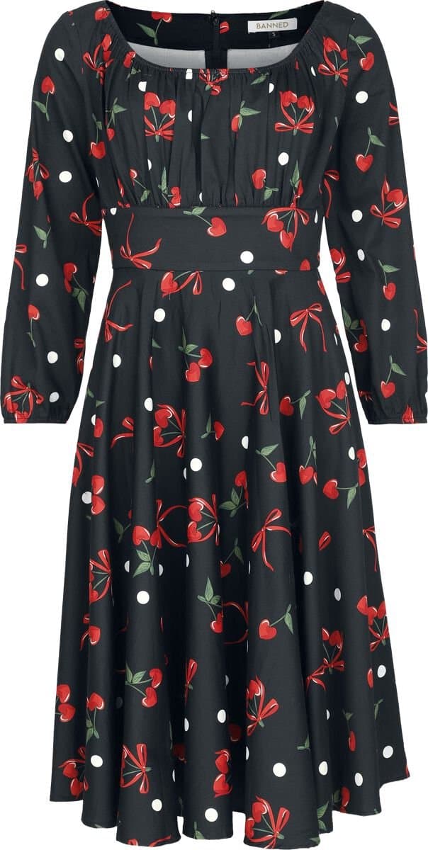 Banned Dames Midi-jurk - zwart - S