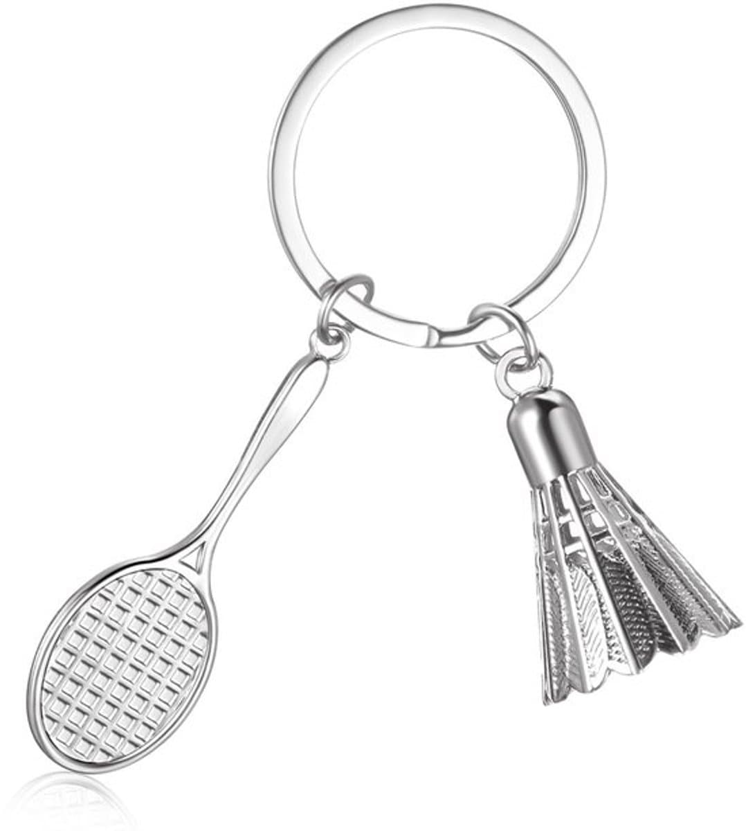 Dailygoods- Gewichtheffen Sleutelhanger Zilveren Sport