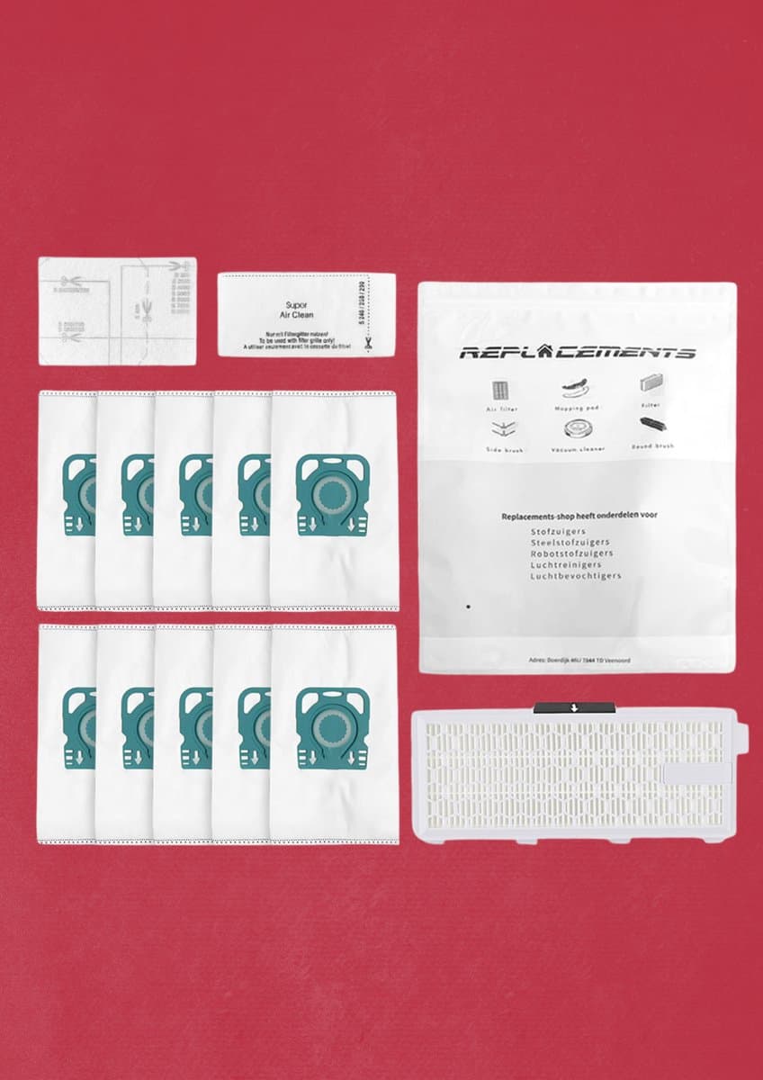 Replacements onderdelen set geschikt voor Miele Guard L1 / S1 / M1 - 10 stofzuigerzakken + 2 Motorfilters + 1 HEPA Filter