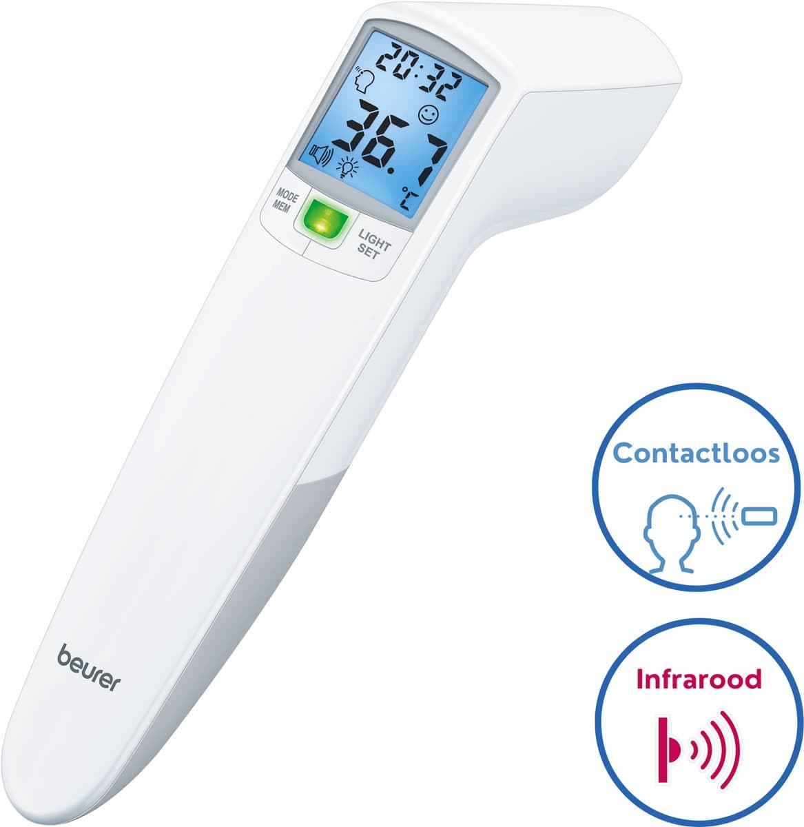 Beurer FT100 - Infrarood thermometer - Contactloos, 60 geheugens