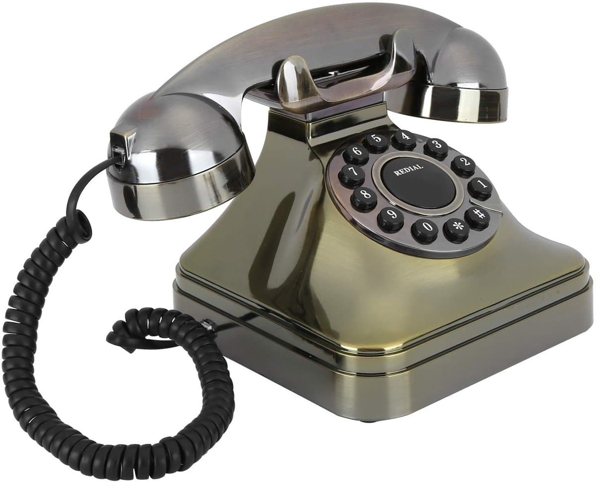 Allecto - Antieke telefoon - Vintage vaste telefoon - Retro uitstraling - Antiek Brons - Klassieke telefoon - Geschikt voor decoratie - Uniek design