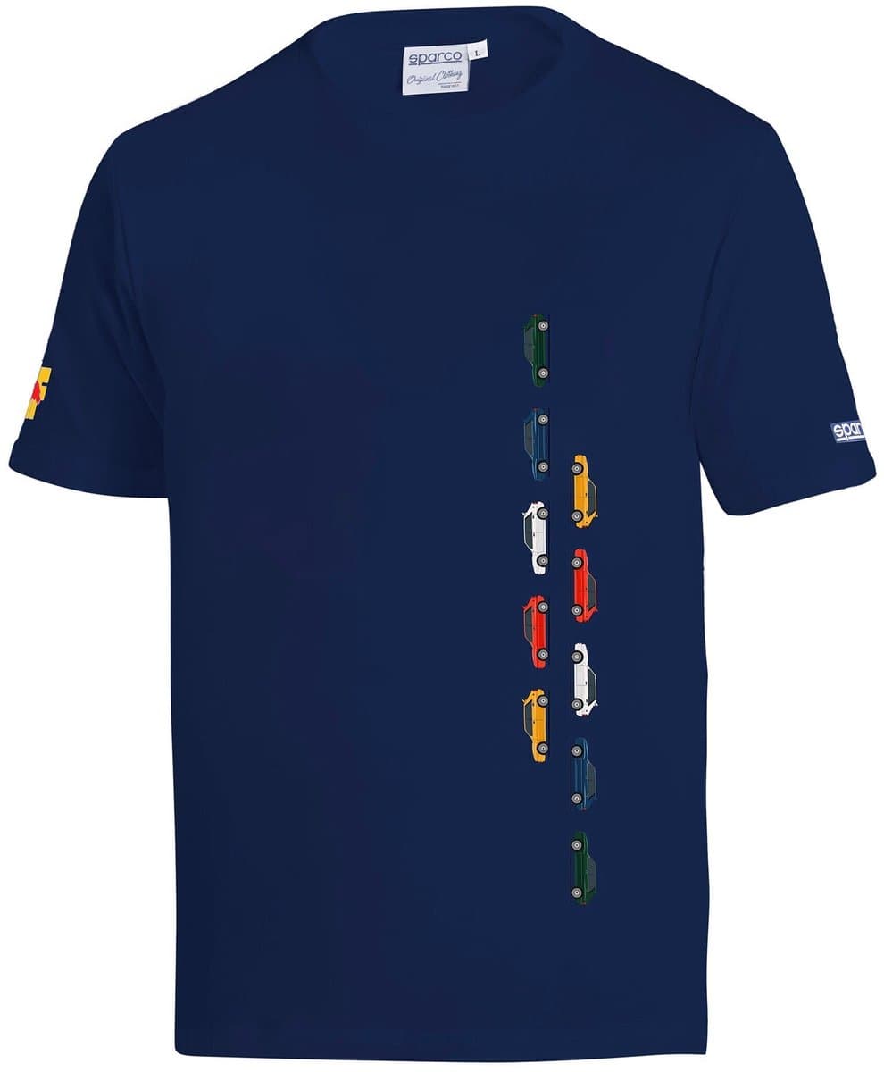 Sparco Lancia Delta HF Collectie T-Shirt - Marineblauw/Wit — XXL