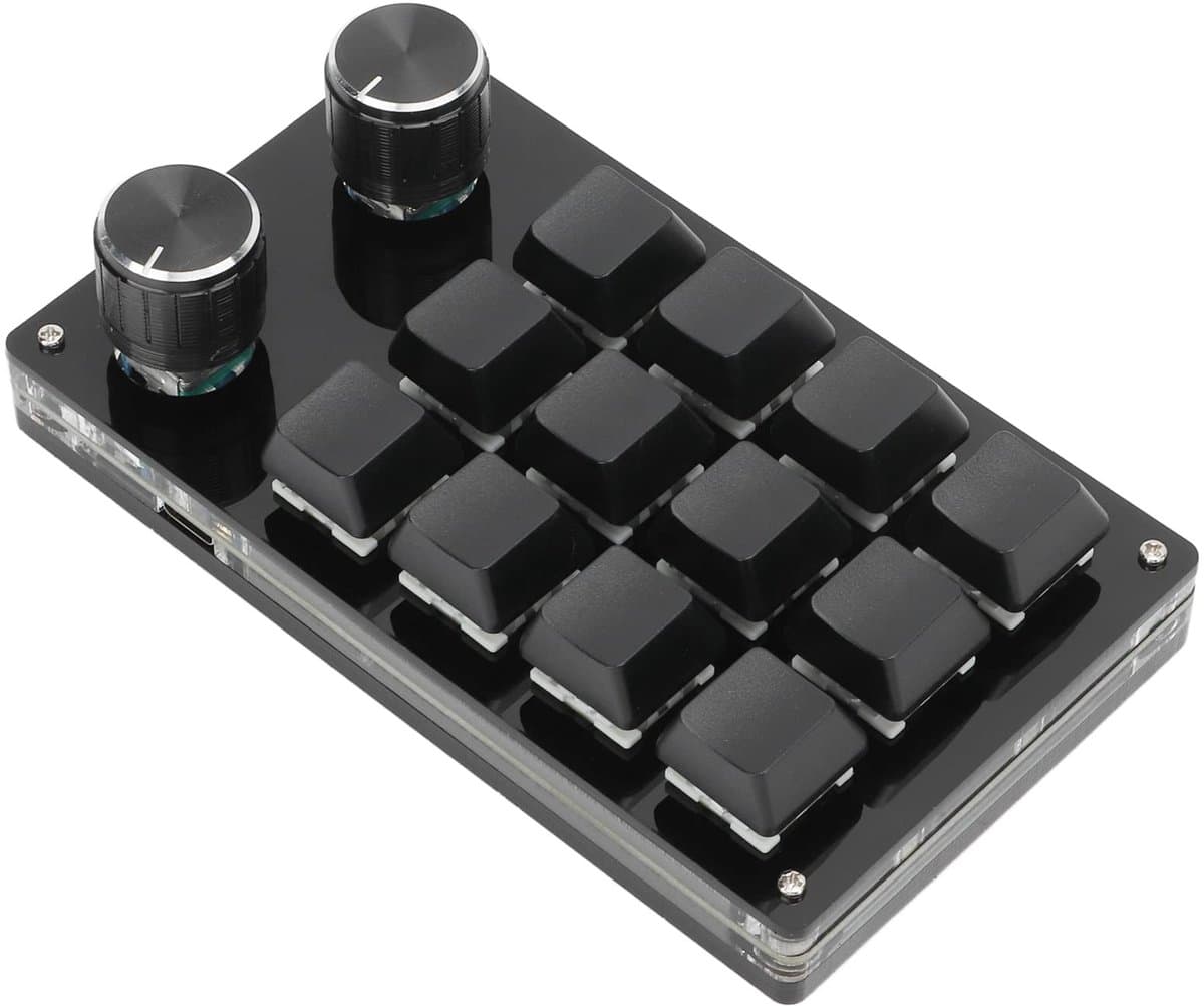 Store_8 - Mini 12 Toetsen Mechanisch Toetsenbord - Programmeerbaar - Compact en Functioneel - Zwart - Ideaal voor Gaming en Office Gebruik - Ergono...