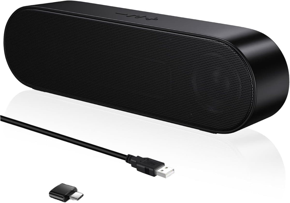 Mini Soundbar - PC Luidspreker - Muziek Luisteren - 3D Surround Stereo - Slank Ontwerp - Zwart