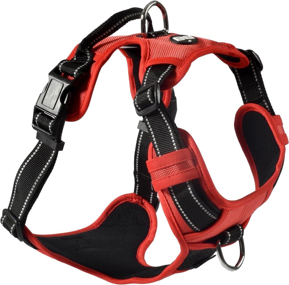 Hondenharnas Nylon - Honden tuigje - Veilige wandelingen - Anti-trek systeem - L 46-70 cm - Rood