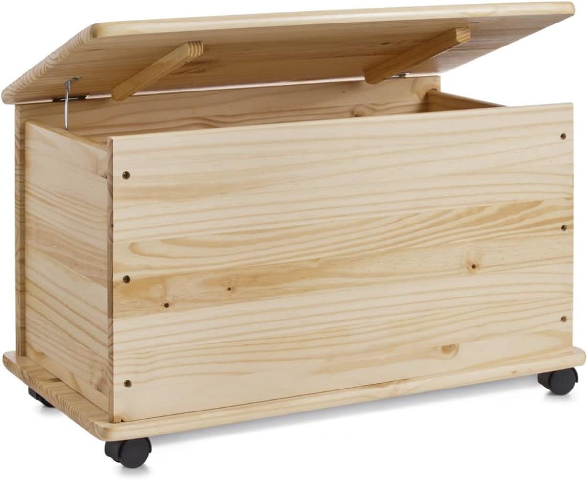 AMA® Dekenkist - Dekenkisten Voor Slaapkamer - Dekenkist Binnen - Dekenkist Hout - Lichtbruin- 73cm x 45cm x 40cm
