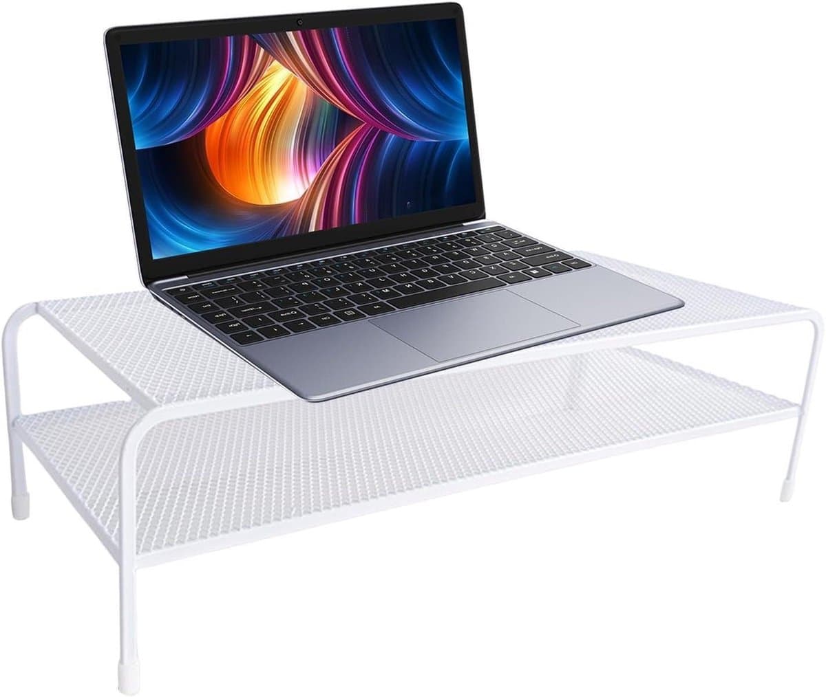 Laptop Verhoger - Bureau Stand - Werkruimte Organiseren - Ruimtebesparend Ontwerp - 50 x 20 x 8 cm - Zwart