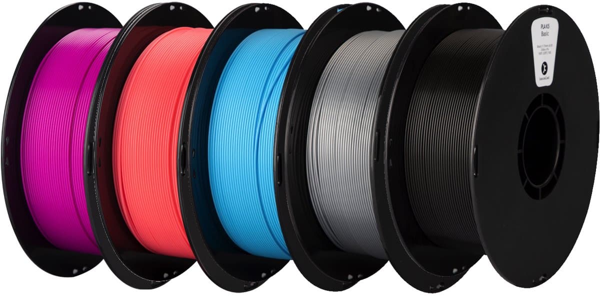 Kexcelled PLA Combideal 5 x 1kg = 5kg PAARS, ROZE, LICHTBLAUW, ZILVER & ZWART 3D Printer filament- ZOMERWEER SPECIAL!