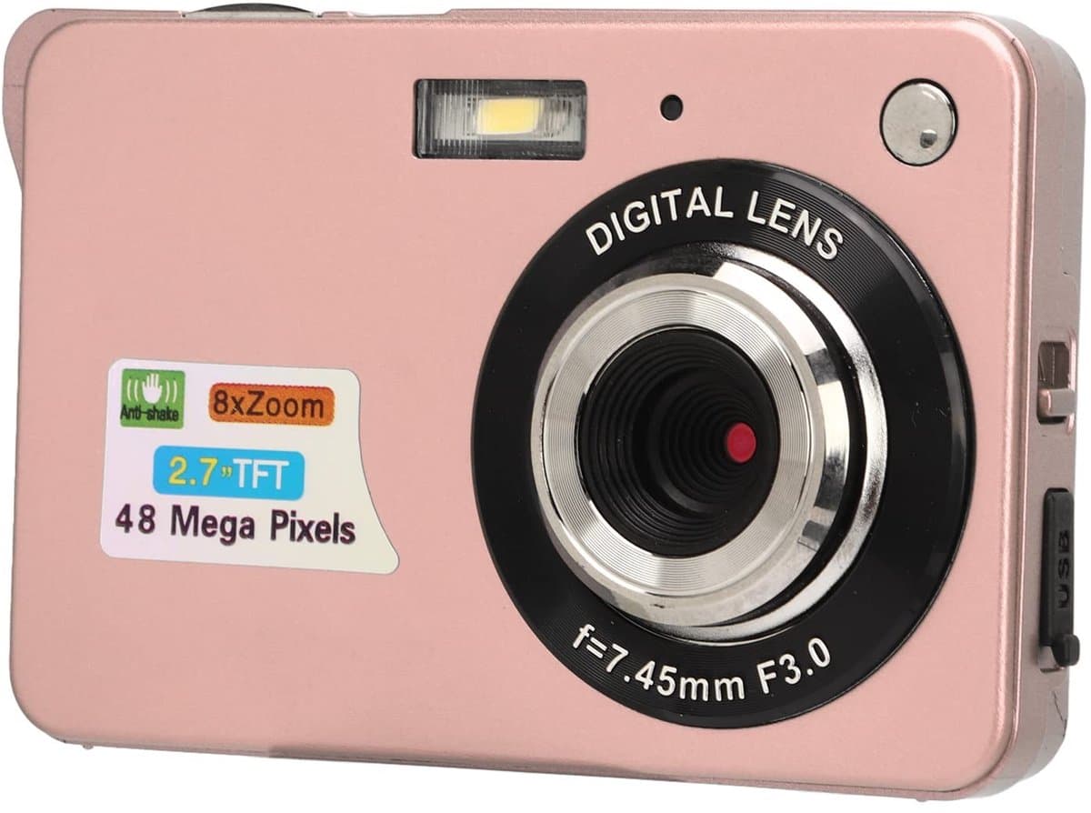 OmGoods - Dailygoody - Digitale Camera - 4K Fotografie - Compacte Vlogcamera - Roze - 48MP Reiscamera - Geschikt voor Studenten - Perfect voor Continu Fotografere