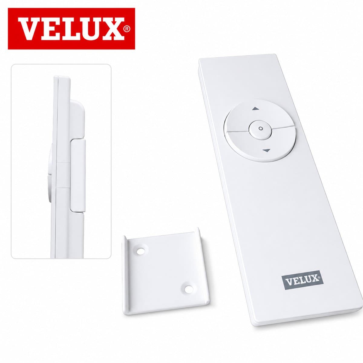 VELUX IO Afstandsbediening Wandhouder - Remote Houder - Wandbeugel - Wandmontage - Opberghouder - Smart Home Accessoire - 20x20 Mm Bevestigingspatroon - Geschikt Voor VELUX IO Remote - Strak Design - Ruimtebesparend - Eenvoudige Montage - Wit
