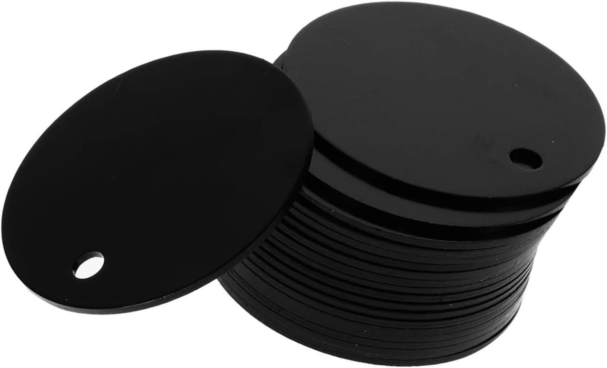 HOMSFOU 30 Stuks Ronde Aluminium Hondenpenningen Zwart Lichtgewicht Weerbestendige Blanks voor Gegraveerde Huisdier Id Ketting Naamplaatje Sieraden Maken