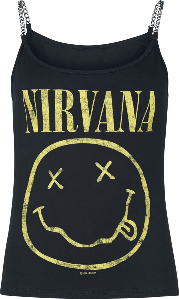 Nirvana Smiley Dames Top - zwart - XXL
