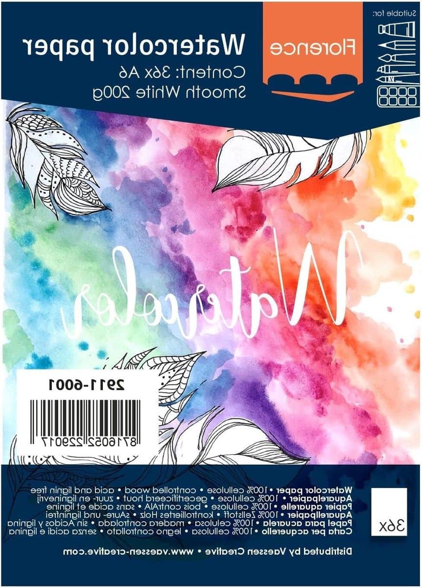 Aquarelpapier Vellen - Tekenen Papier - Schilderen Handlettering - Glad Oppervlak - A6 200 g/m - Wit
