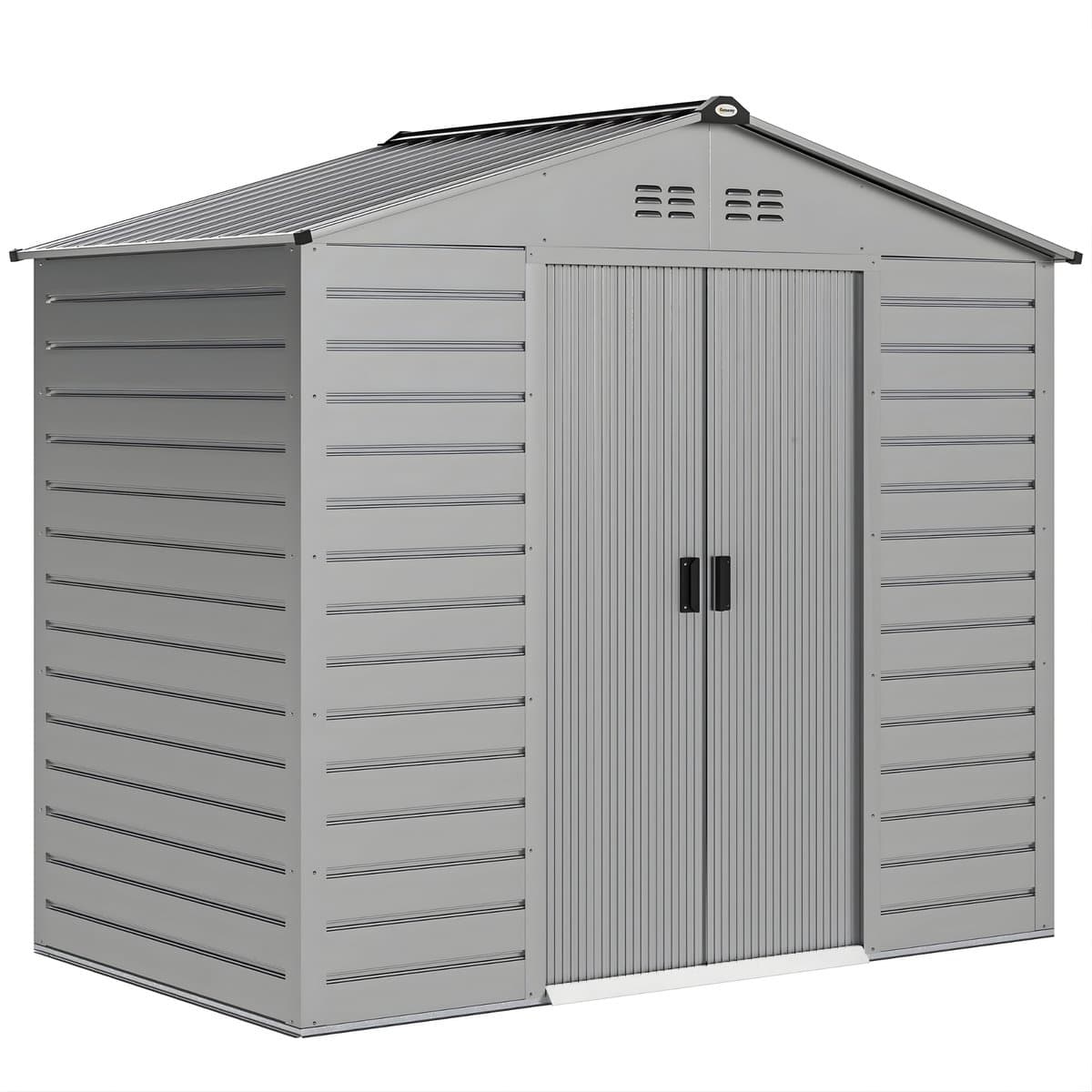 Gegalvaniseerde Stalen Gereedschapsschuur 2,43 m² – Tuinberging 213 x 131 x 192 cm – Weerbestendige Tool Shed – Grijs