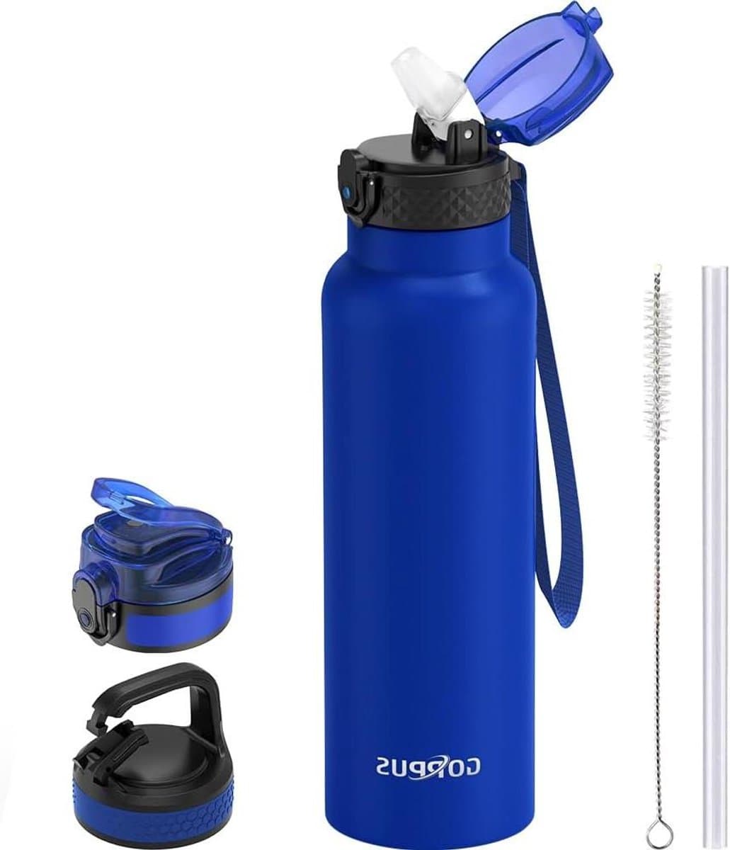 Geïsoleerde Waterfles - Thermos Drinkfles - Hydratatie Onderweg - Dubbelwandig Vacuüm Geïsoleerd - 750 ml - Blauw
