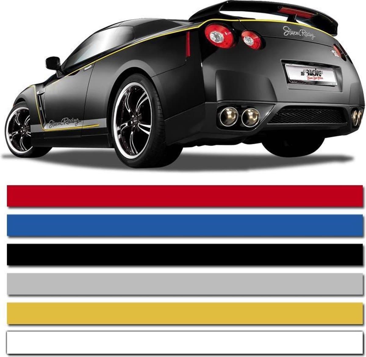 AutoStyle Universele zelfklevende striping AutoStripe Cool200 - Wit - 6 mm x 975 cm