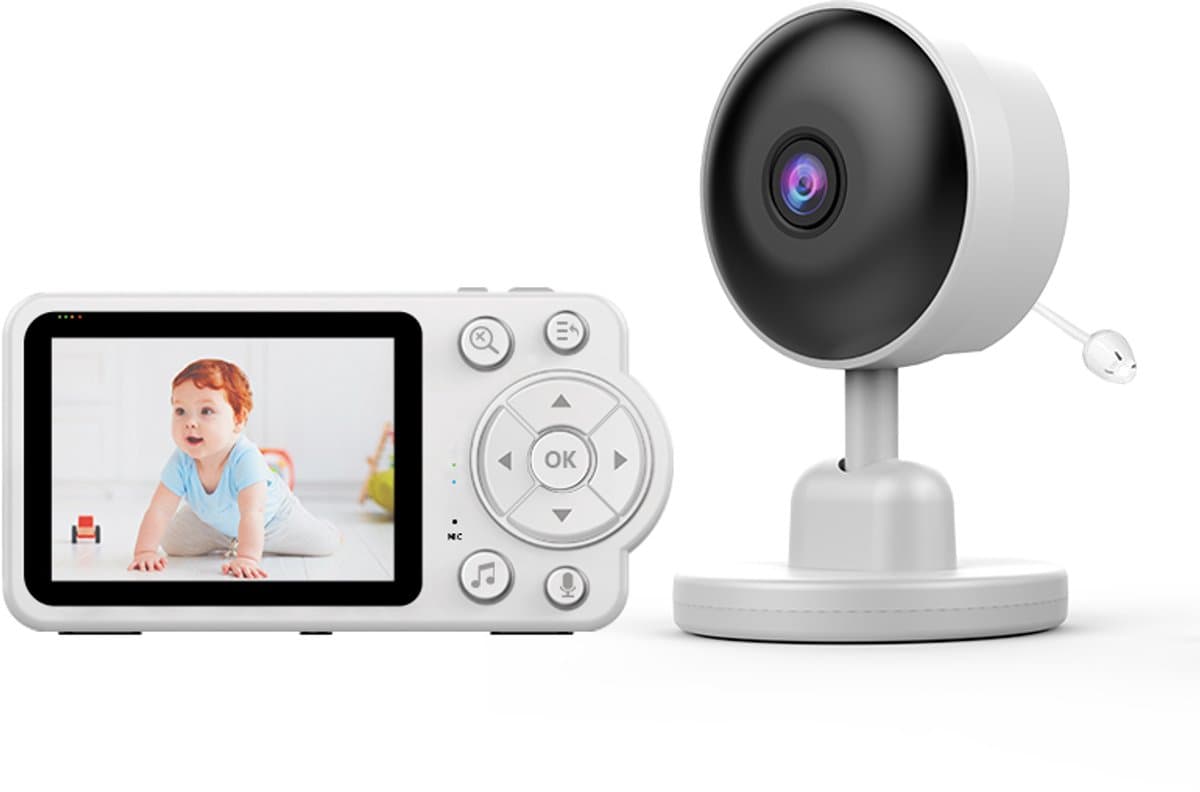 TKMARS Babyfoon met Camera - 2,8 inch scherm - HD infrarood nachtzicht - DSP videoherkenning - voederalarmherinnering - temperatuurdetectiealarm - slaapliedjefunctie - Tweewegintercom