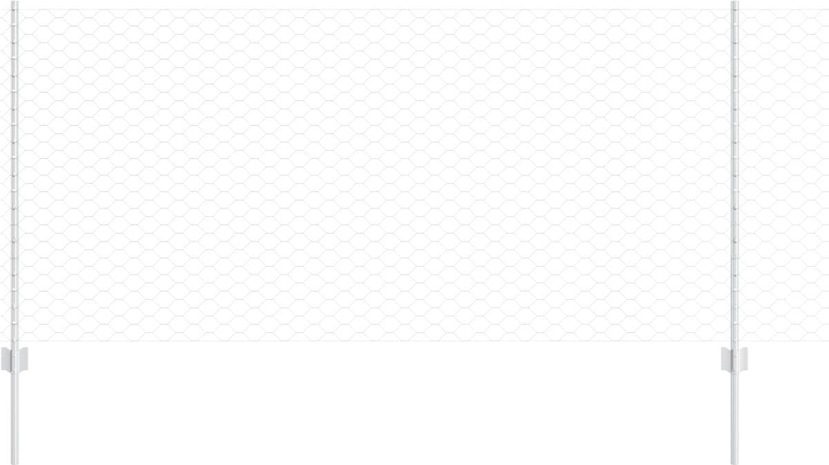 vidaXL - Hexagonaal - hek - met - paal - 25 - x - 1 - m - Gegalvaniseerd - staal - Mesh