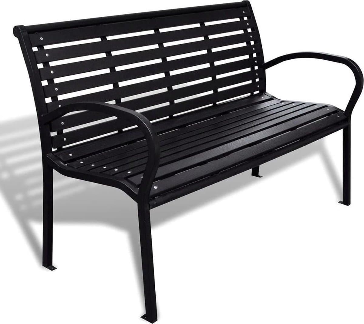 vidaXL - Tuinbank - 125 - cm - staal - en - HKC - zwart