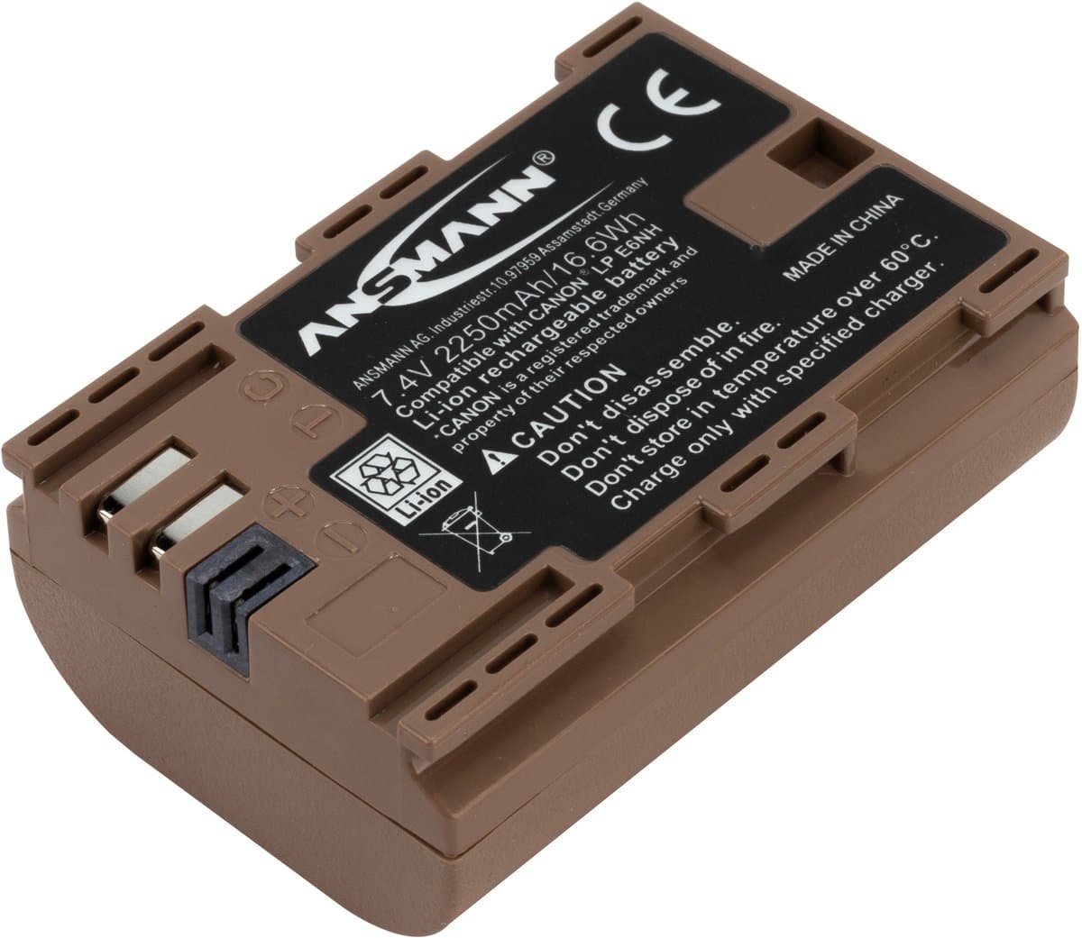 Ansmann 1400-0083, Canon, 2250 mAh, 7,4 V, Lithium-Ion (Li-Ion)