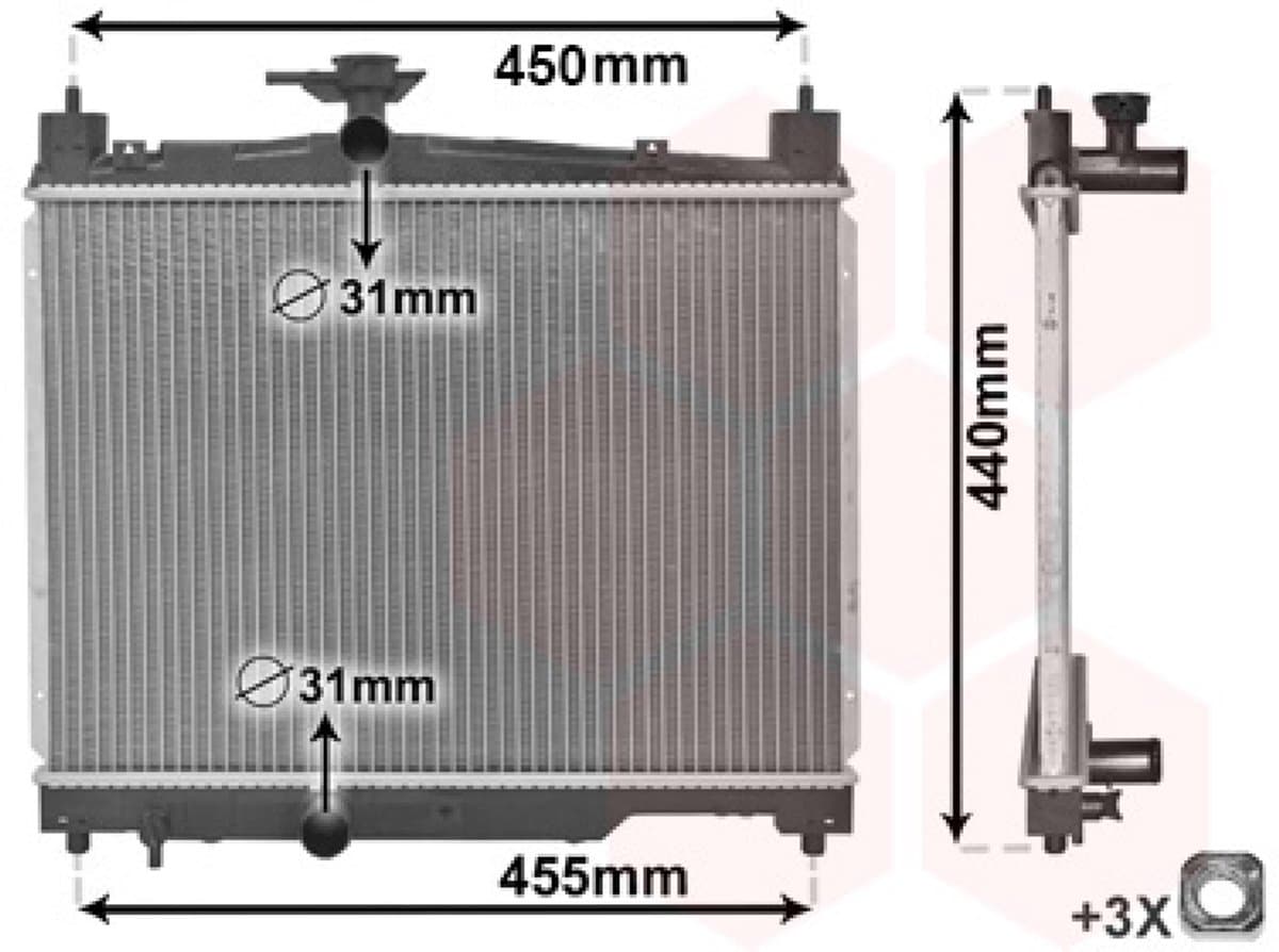Van Wezel - RADIATOR VOOR TOYOTA ECHO 1999-2003 1640023080