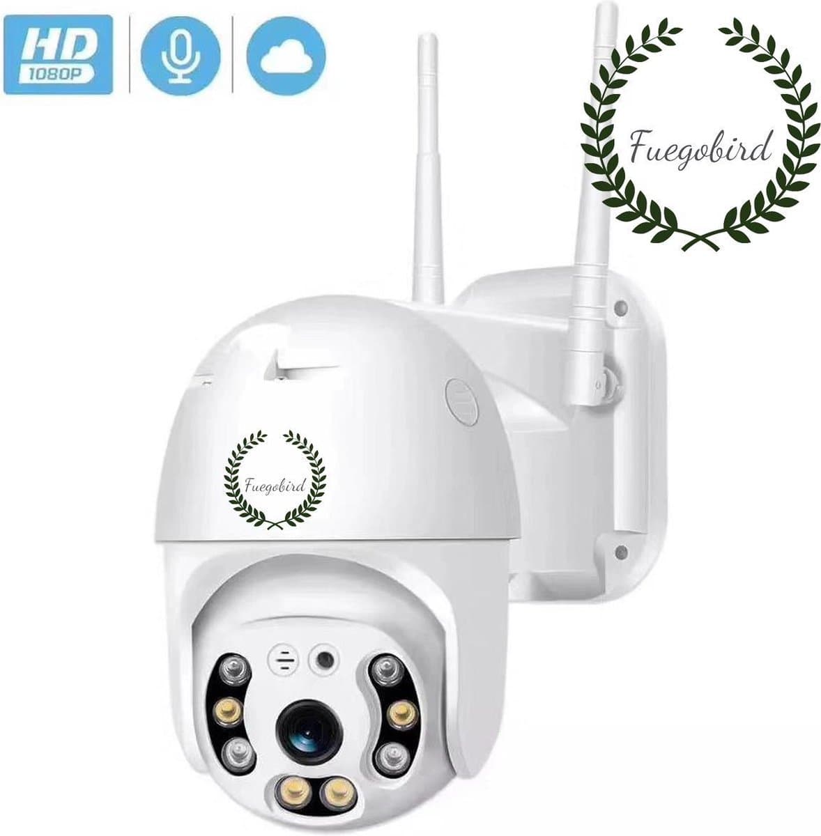 Fuegobird Full HD 1080P Wifi Smart Bewakingscamera's - PTZ IP Camera - IP66 Waterdichtheid - Binnen en Buitengebruik - Dual band WIFI - ONVIF - Wit
