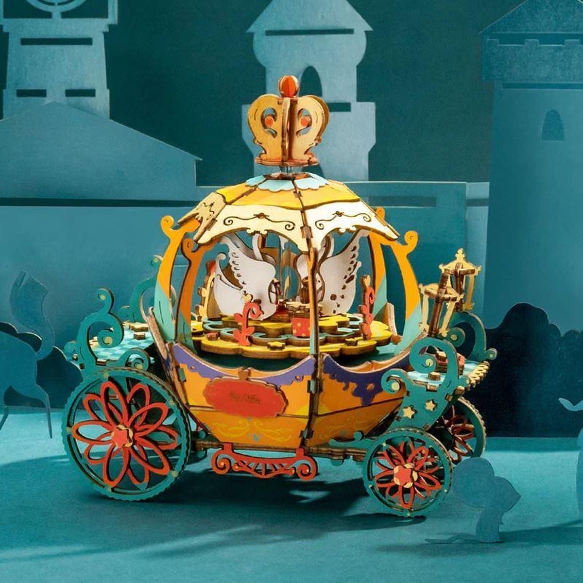 Robotime - Muziekdoos - DIY - 3D - Pumpkin Carriage - Houten Modelbouw