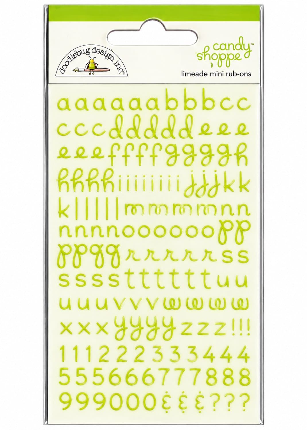 Doodlebug - Candy shoppe - Limeade - Mini Rub-ons - Scrapbooking - Rub-ons