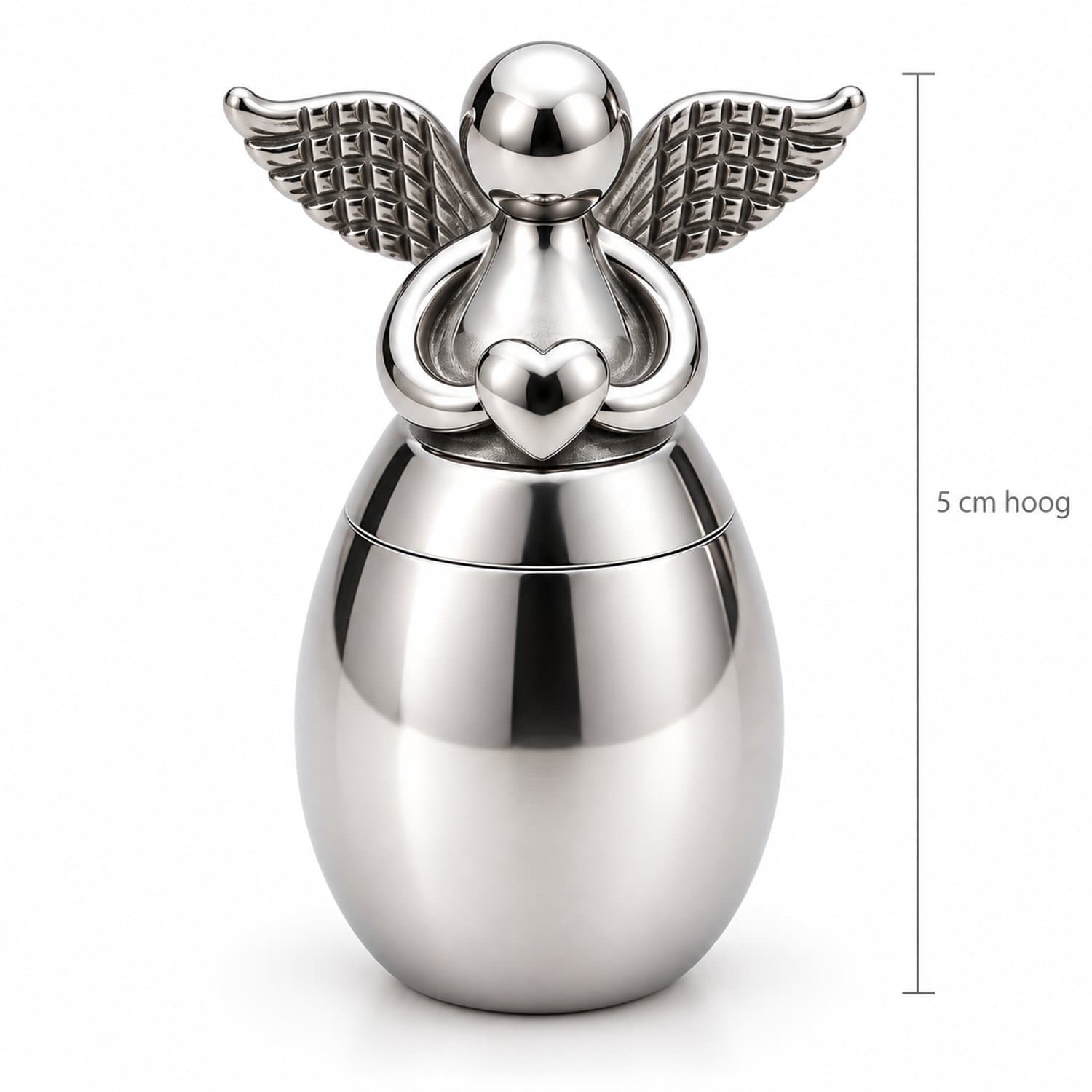 Mini urn - Zilver - Engel - Urn voor as - Groot