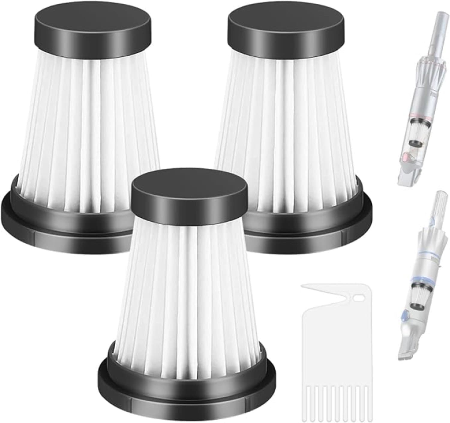3 stuks HEPA vervangingsfilters voor MOOSOO K12, K12 Pro, K13 en Genius Invictus One 1.0 X7, 2.0, 3.0e steelstofzuiger - wasbaar