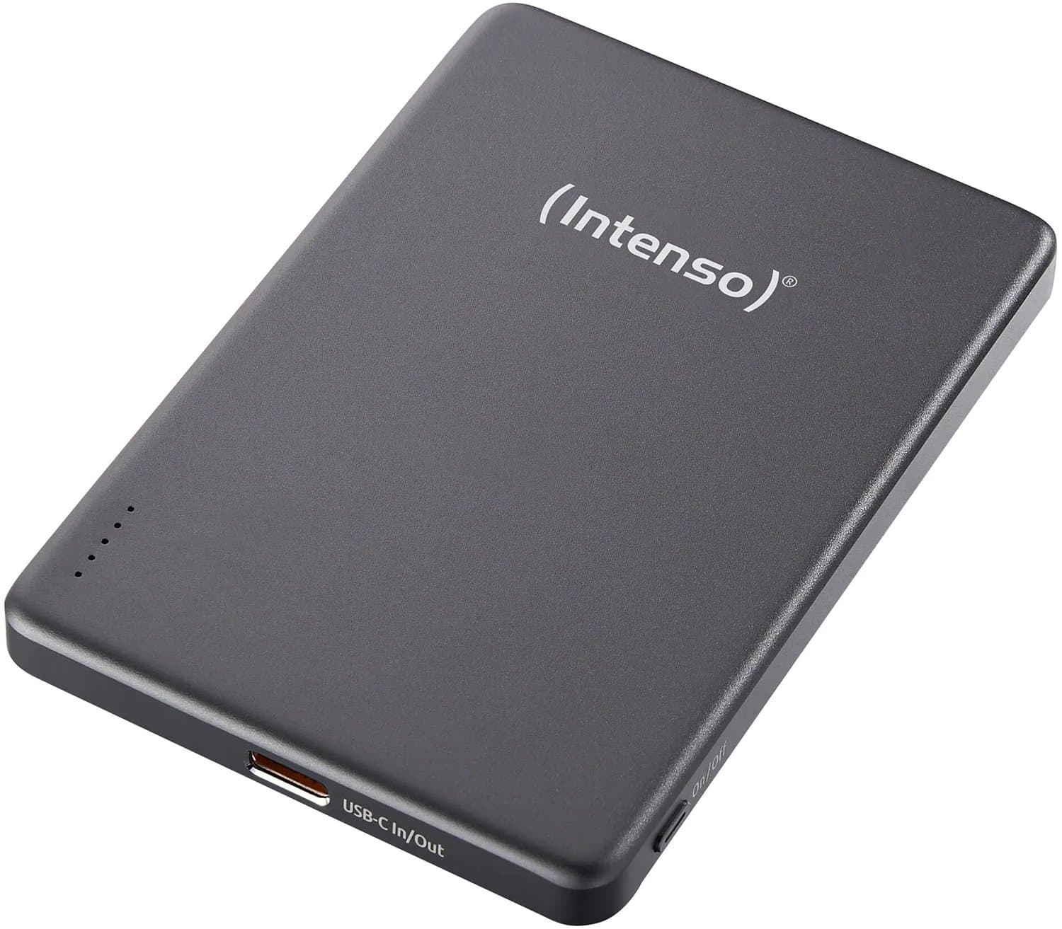 (Intenso) MW5000 Powerbank 5.000 mAh Li-Po - geschikt voor MagSafe - Draadloos & USB-C - 20W PowerDelivery - grijs