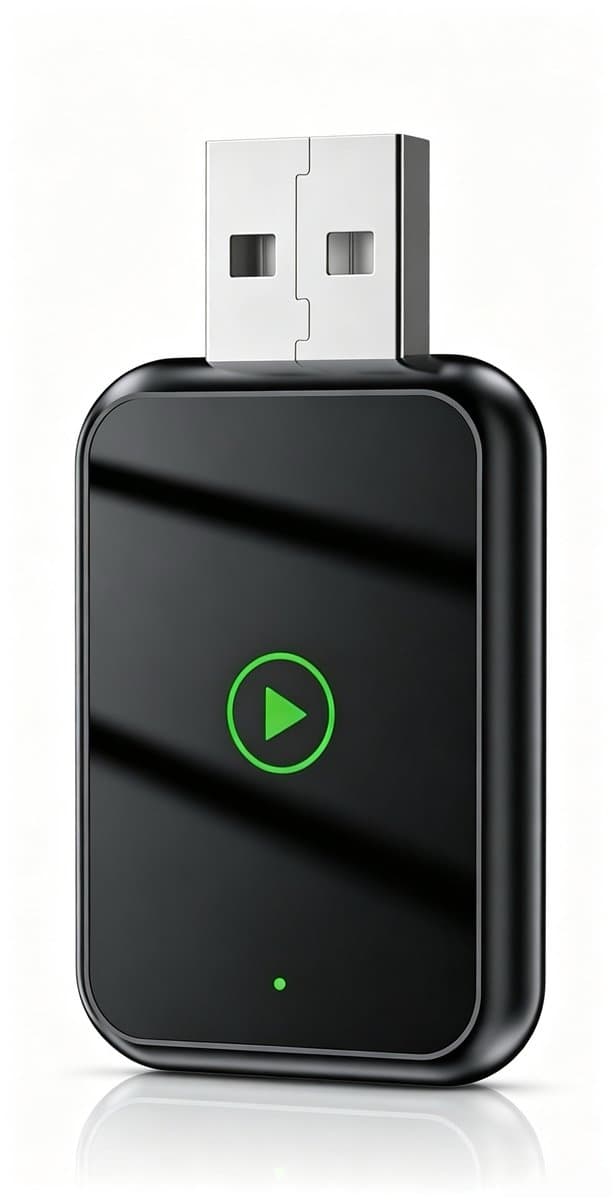 VONKELIOS® (zwart) 2-in-1 draadloze CarPlay- en Android Auto-adapter, zet bekabelde CarPlay om naar draadloos, plug-and-play-autodock
