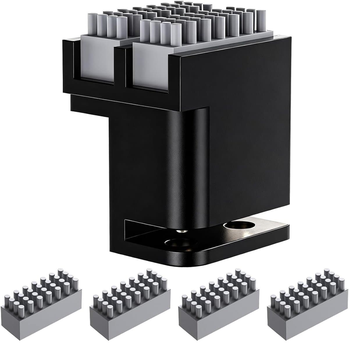Reinigingsset voor Nozzles met 4 Siliconen Borstels en Vervangbare Dubbele Borstels voor 3D Printers, Geschikt voor Bambu Lab P1P/P1S/X1/X1E, Effectieve Nozzle Onderhoudstools