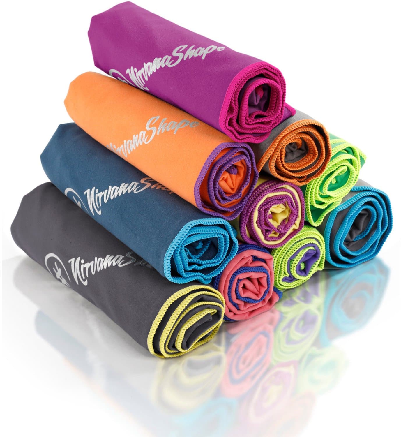 NirvanaShape - microvezel handdoek - microvezel reishanddoek - sneldrogend, ultralicht en zijdezacht - tot 8 keer meer absorberend - 80 x 40 cm - Roze / Roze Rand